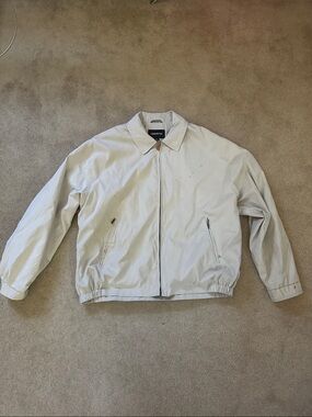 Vintage London Fog Cream/Beige Men's Zip-Front Harrington Jacket with Pockets!